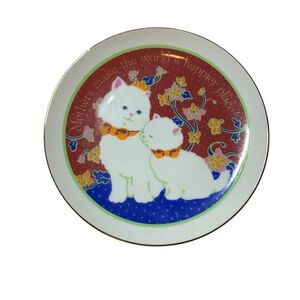 Vintage Mothers Day Porcelain Cat Plate Lasting Memories American Greetngs Japan